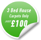 Carpet cleaning offer - all carpets in a 3 bedroom house cleaned for just £100