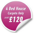 Carpet cleaning offer - all carpets in a 4 bedroom house cleaned for just £120